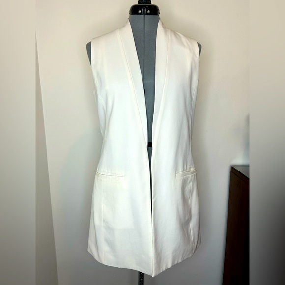 Mossimo Supply Co. Jackets & Blazers - MOSSIMO - Long Fully Lined Vest Off White Size S